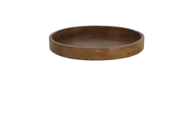 A7246 I17 ROUND WOODEN TRAY Large